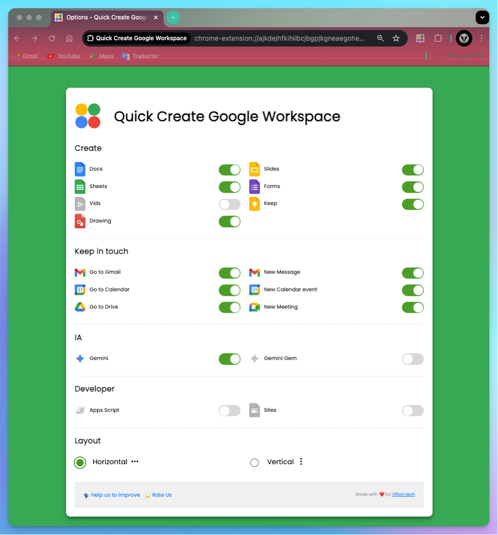 Quick create google workspace - Vilton Tech